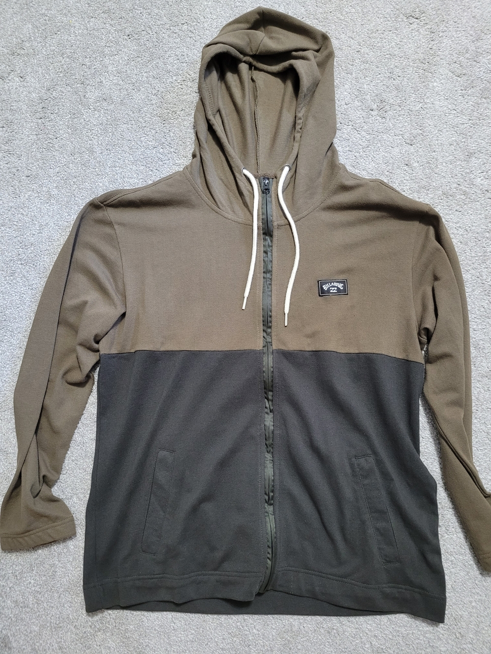Billabong Two-Tone Olive & Dark Gray Zip-Up Hoodie